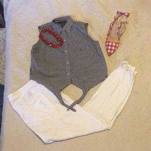 "Checkers Crop" VINTAGE RALPH LAUREN TOP